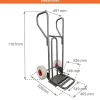Diable - Pelle fixe 238x405mm - charge 250kg - Roues increvables non tachantes silenc. - DVPF2-RINC-BR