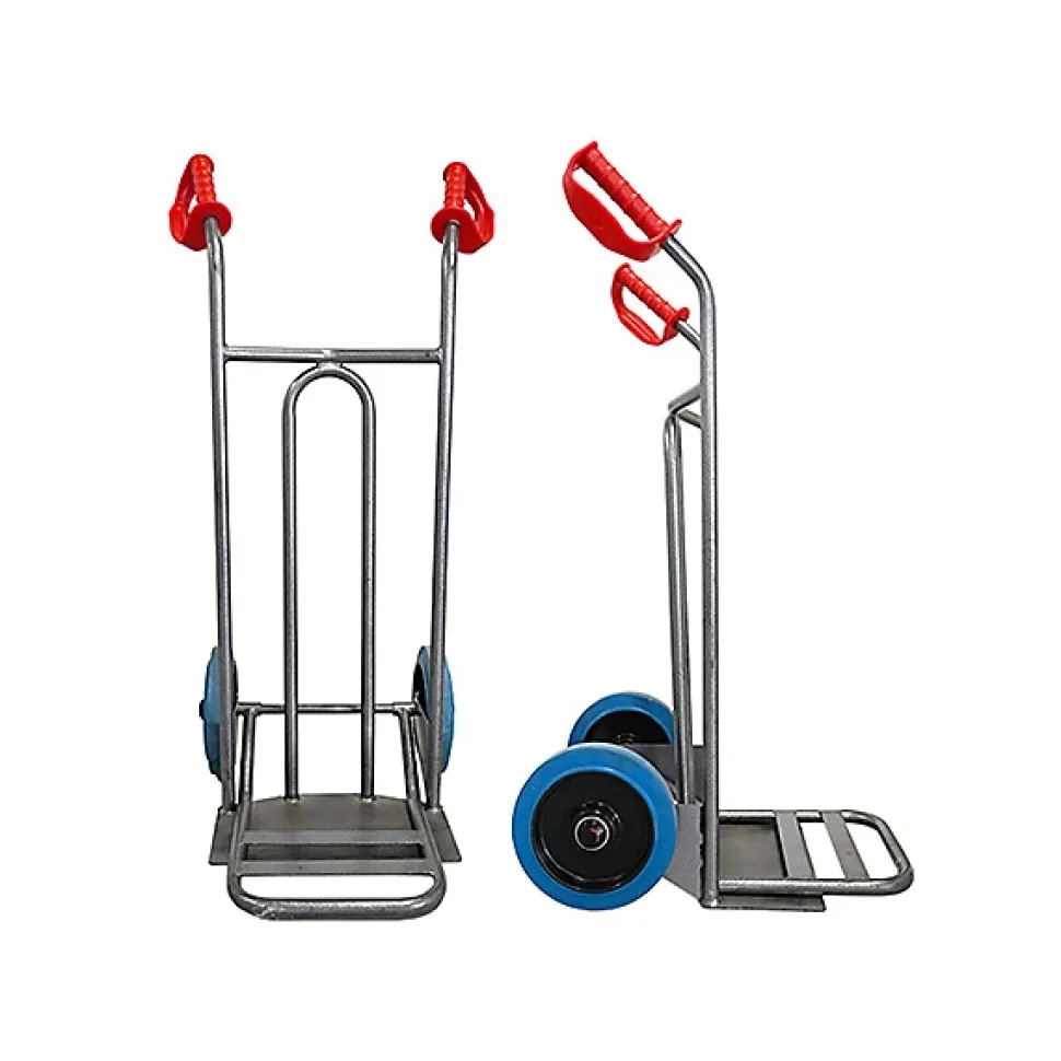 Diable acier charge 250kg - Roues caout. élast. noir silencieux - DVPO-RSN-BR