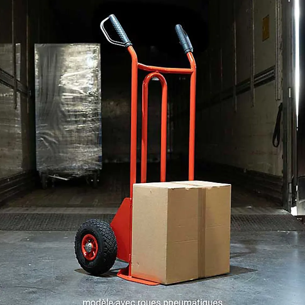 Diable acier charge 250kg - Roues caoutchouc et poignées à gardes - 810200020
