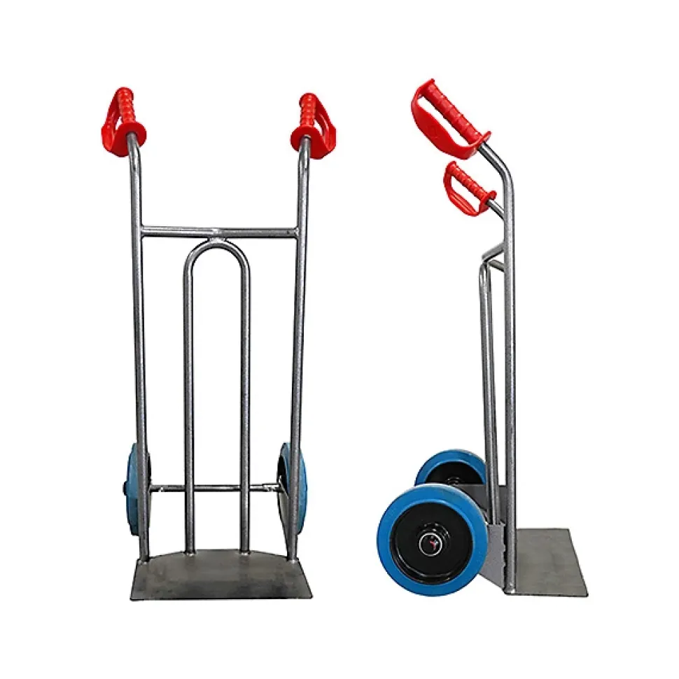 Diable acier charge 250kg - Roues caout. élast. noir silencieux - DVPO-RSN