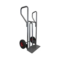 Diable acier charge 400kg - Roues caout. élast. noir silencieux - DVPF400-RSN