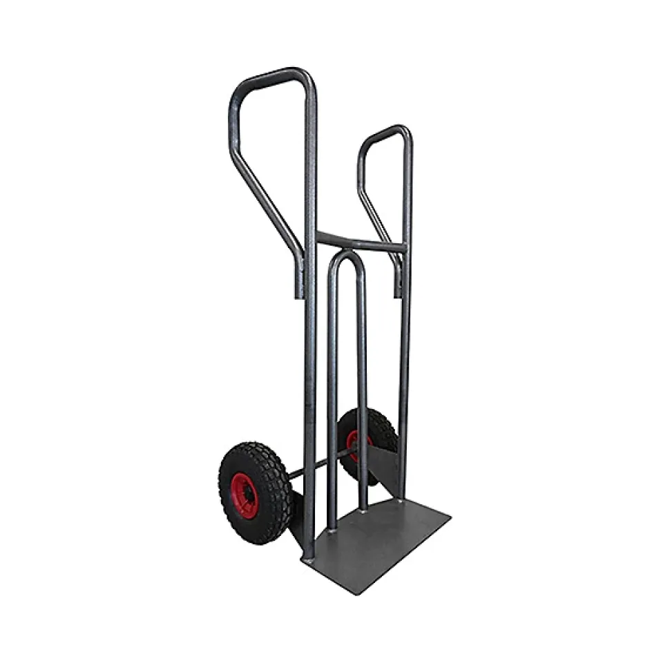Diable acier charge 400kg - Roues caout. élast. noir silencieux - DVPF400-RSN