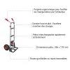 Diable aluminium capacité 250kg - Dossier plat et roues gonflables - ST250N
