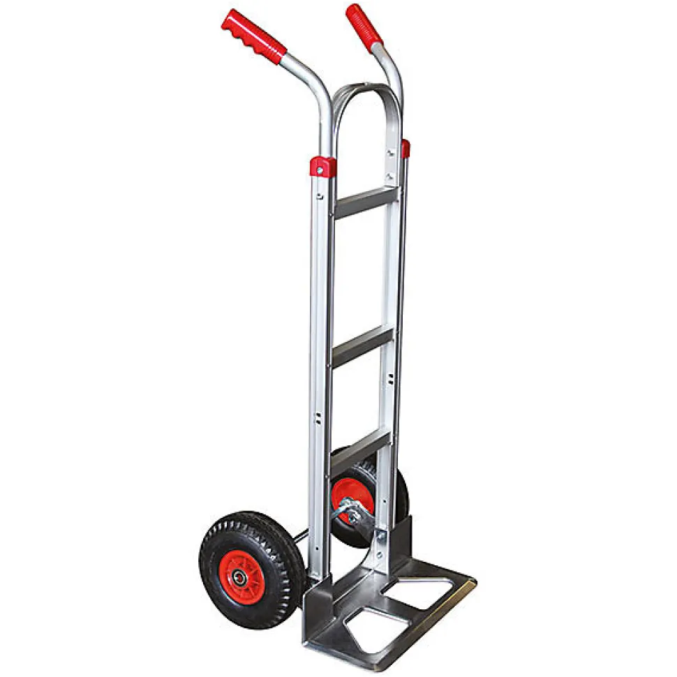 Diable aluminium capacité 250kg - Dossier plat et roues gonflables - ST250N