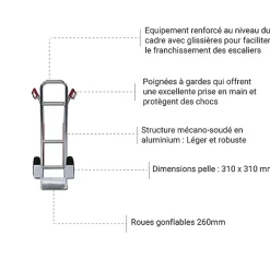 Diable aluminium - Capacité 150kg - MMA20