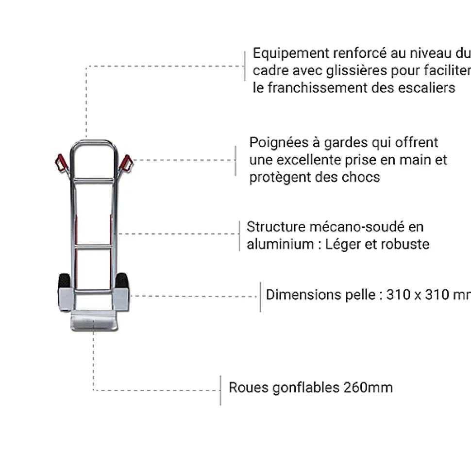 Diable aluminium - Capacité 150kg - MMA20