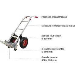 Diable aluminium 250kg - Tout terrain - ST250R