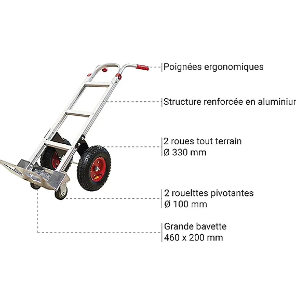 Diable aluminium 250kg - Tout terrain - ST250R