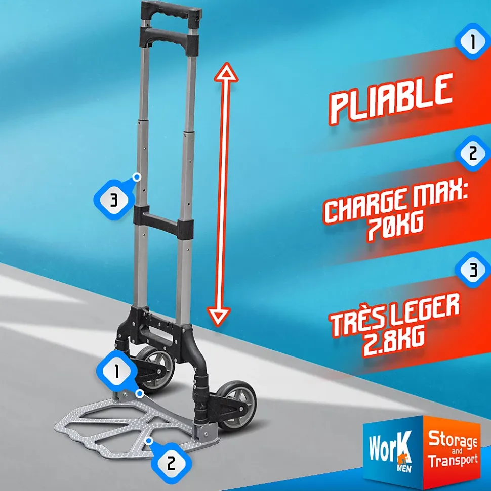 Diable aluminium pliable max 70kg - Work Men