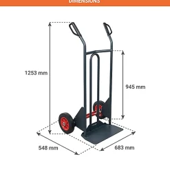 Diable basculement assisté - Roues caoutchouc - Charge max 350kg - 810300120