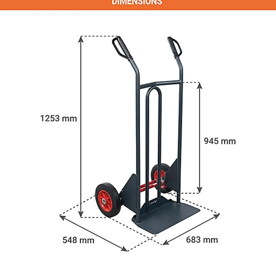 Diable basculement assisté - Roues caoutchouc - Charge max 350kg - 810300120