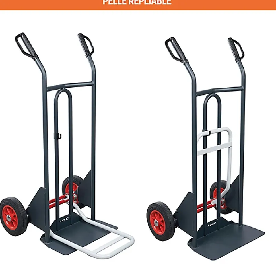 Diable basculement assisté - Roues increvables - Charge max 150kg - 810302122