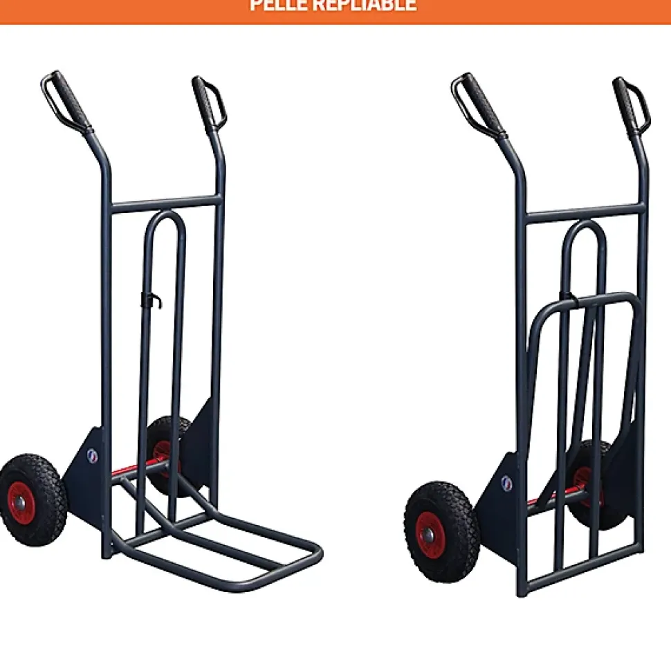 Diable basculement assisté - Roues caoutchouc - Charge max 350kg - 810301120