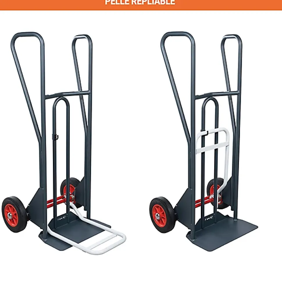 Diable basculement assisté - Roues caoutchouc - Charge max 350kg - 810312120