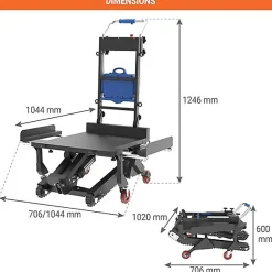 Diable électrique escalier pliable - Grand plateau - Charge 200kg - CT200