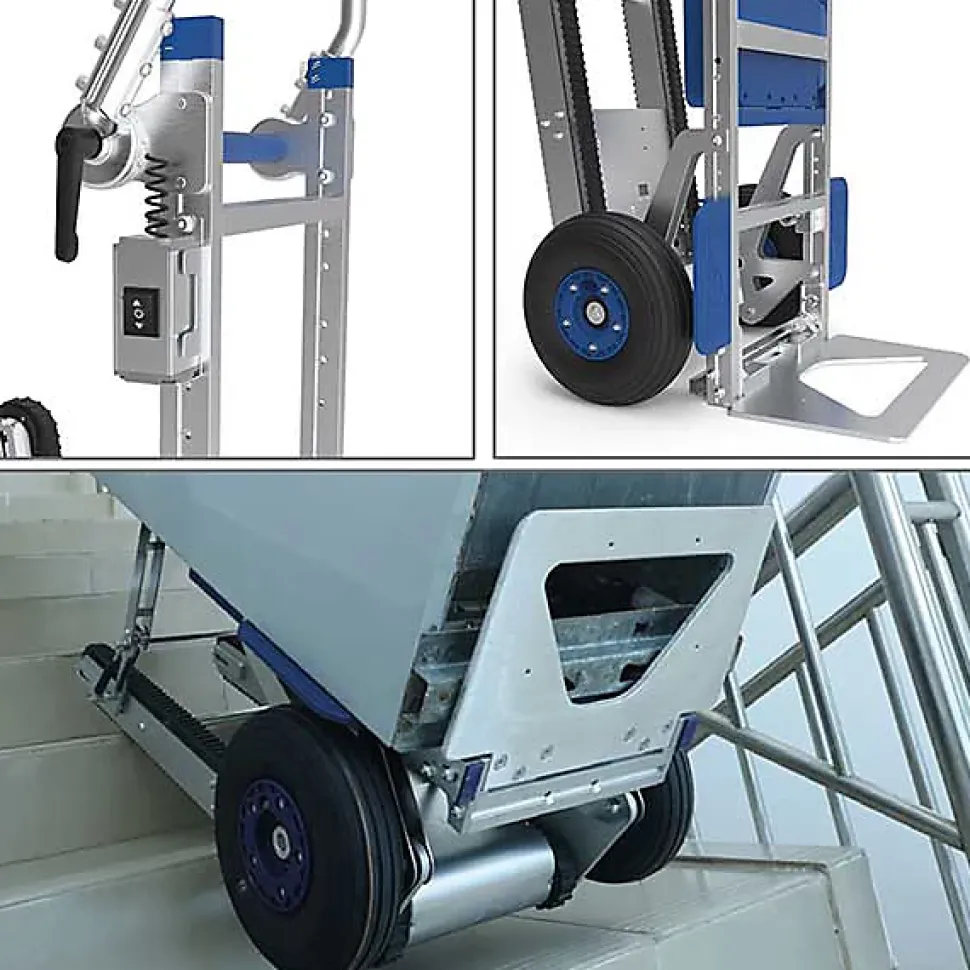 Diable électrique escalier pliable - Pelle 450x270mm - Charge 150kg - DCE150