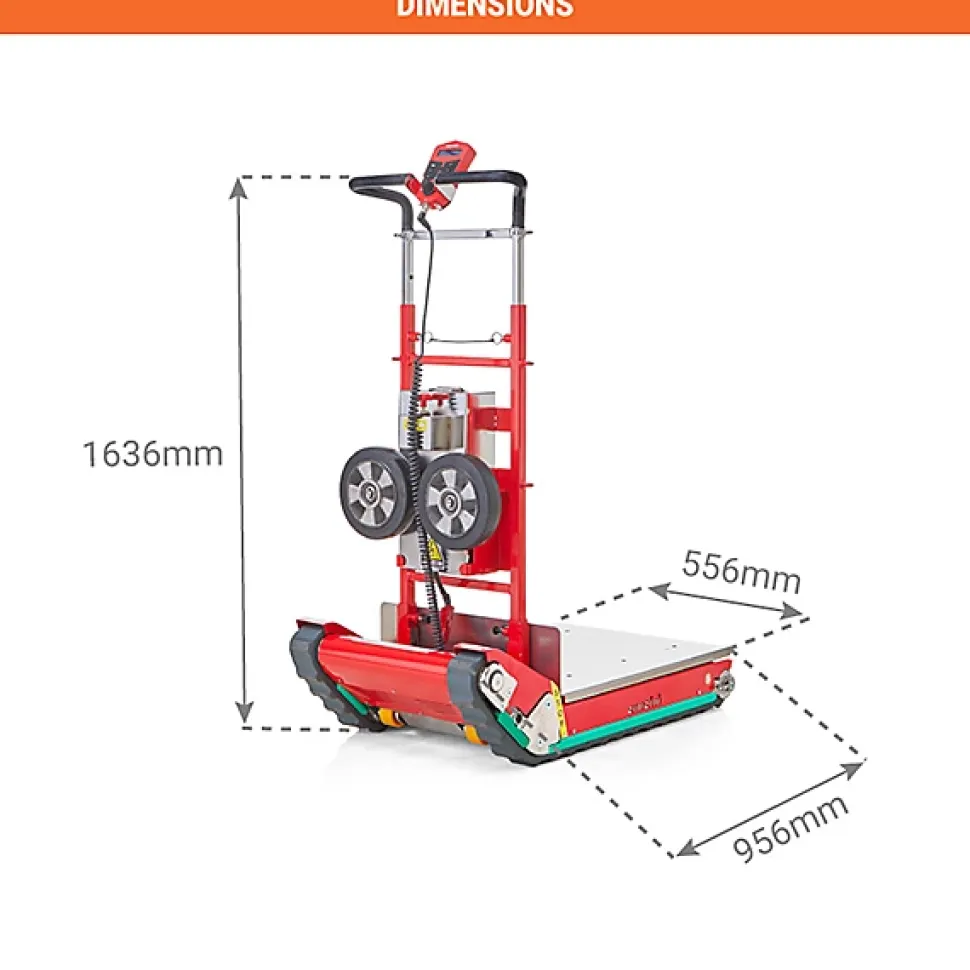 Diable électrique pour escaliers - Stabilisation intégrée - Charge 400kg - DOMSTAB400