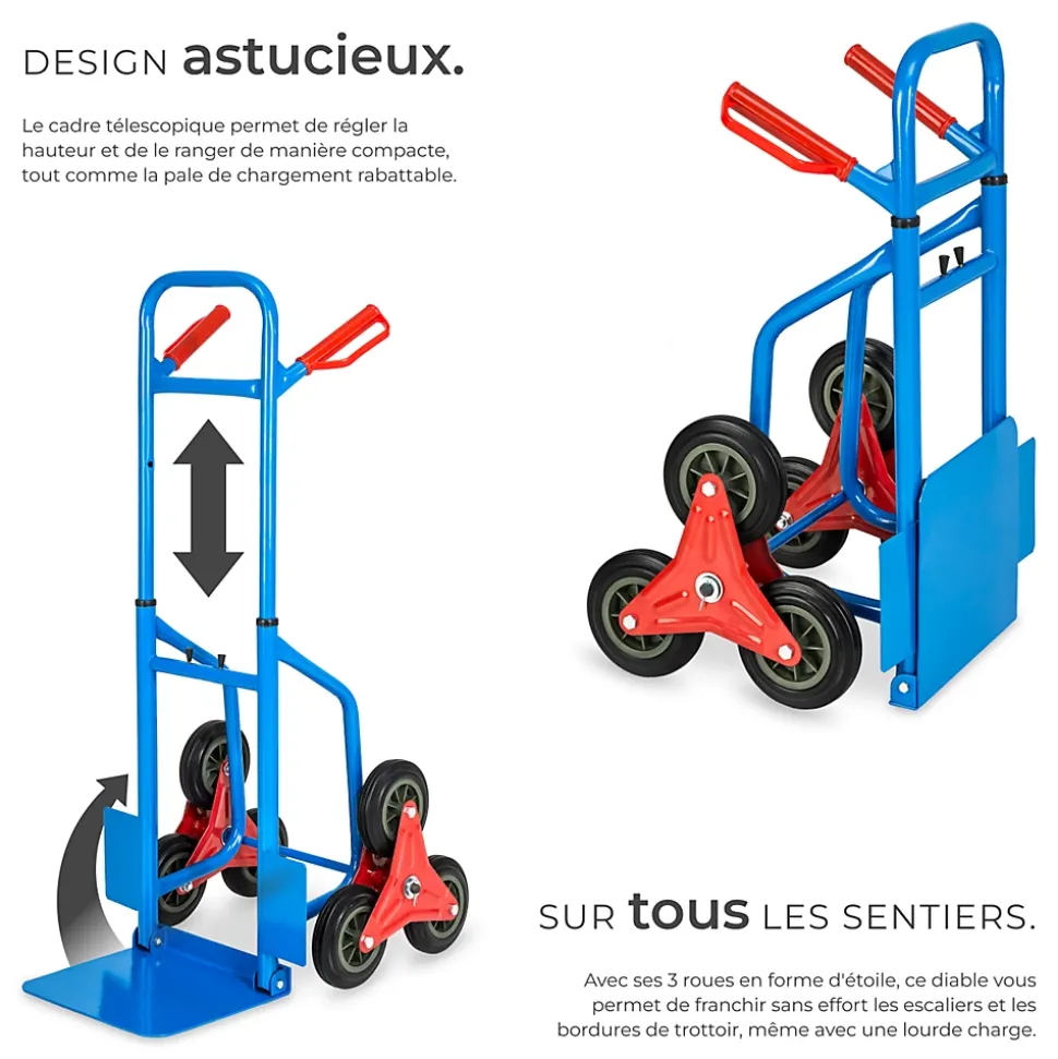 Diable monte escalier avec plateau pliable avec Châssis en acier