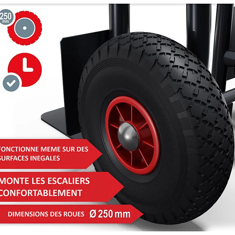 Diable pliable Chariot de transport charge max.200kg Hauteur réglable