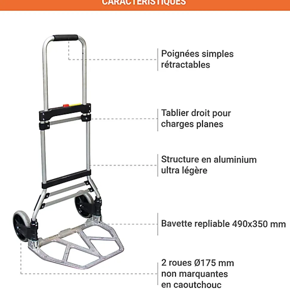 Diable pliant ultra compact - Charge max 100kg - 815007146