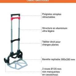Diable pliant ultra compact - Charge max 70kg - 815007144