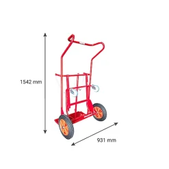 Diable porte bouteille basculable - 2 grandes bouteille - roues pneumatiques - 810007958