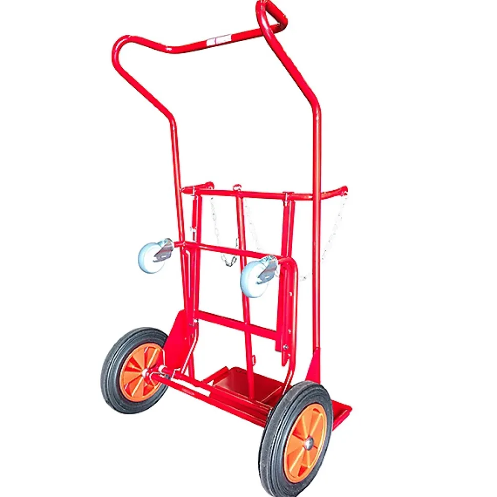 Diable porte bouteille basculable - 2 grandes bouteille - roues pneumatiques - 810007958