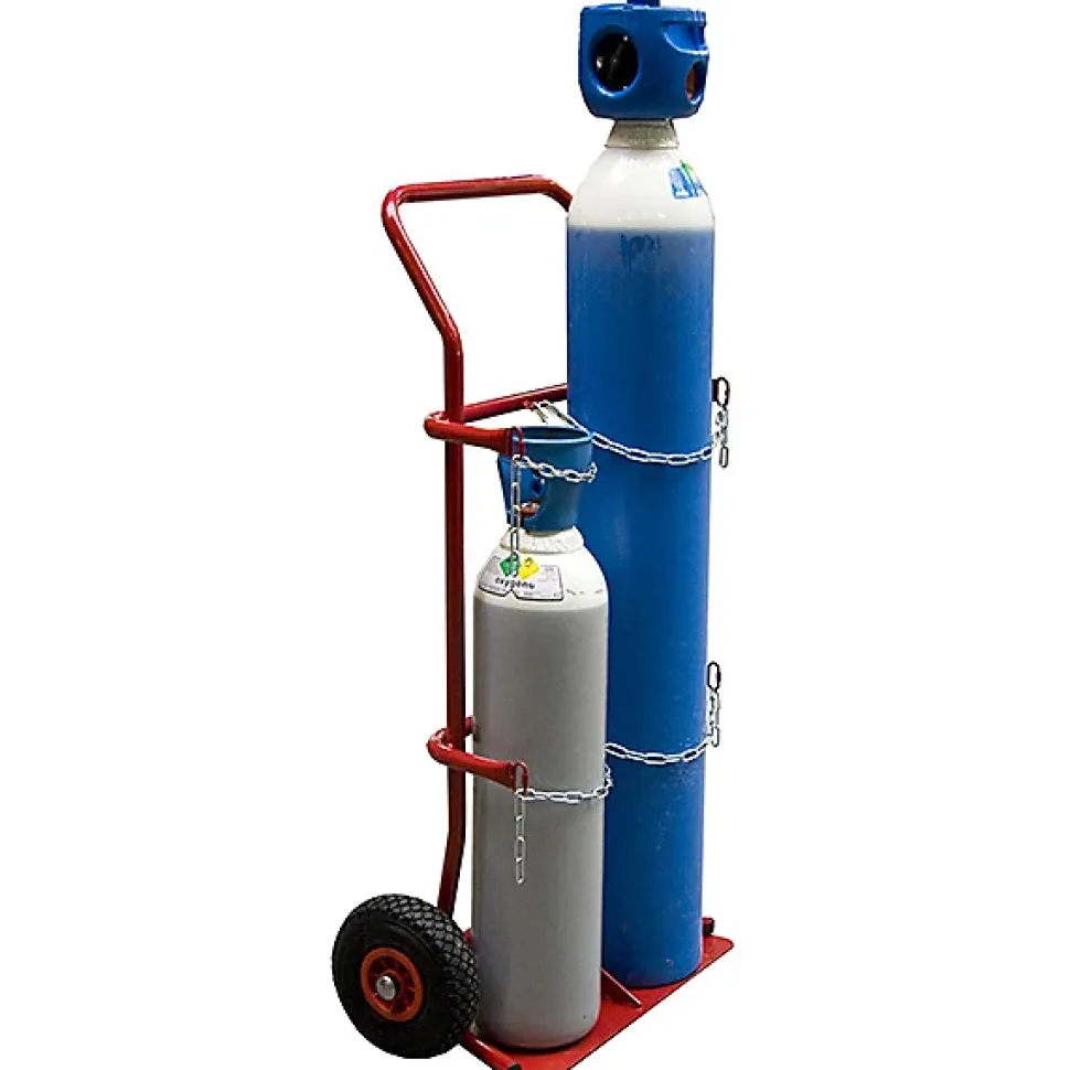 Diable porte bouteille pour poste à souder - 2 bouteilles - Roues pneumatiques - 810000152