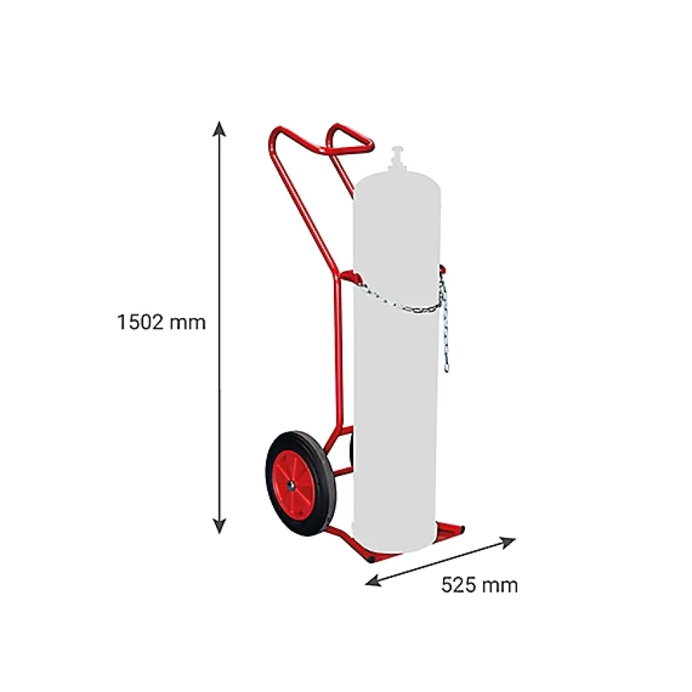 Diable porte bouteille pour chantier - 1 bouteille - Roues pneumatiques - 810007885