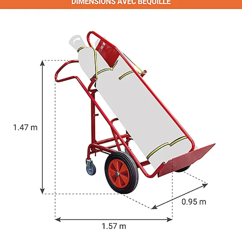 Diable porte-bouteilles élingable - 2 grandes bouteilles B20 / B40 / B50 / B84 - Charge max 250kg - 810008295