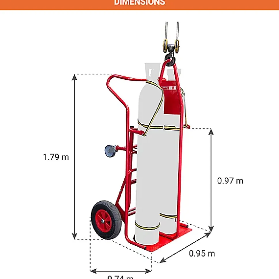 Diable porte-bouteilles élingable - 2 grandes bouteilles B20 / B40 / B50 / B84 - Charge max 250kg - 810008295