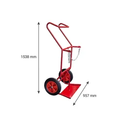 Diable porte-bouteilles pour chantier - 2 bouteilles - Roues pneumatiques - 810007928