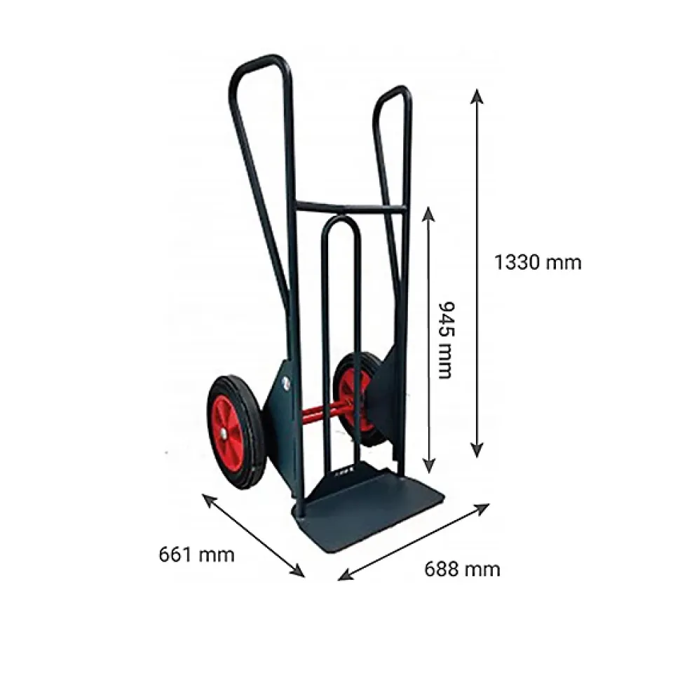 Diable pour charge lourde à basculement assisté - Cap 200kg - Roues increvable - 810310141