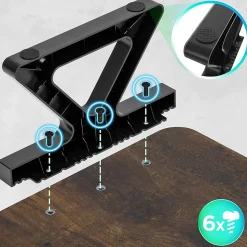 DM06-1 AO Rehausseur d'écran 62 x 30 cm Support pour moniteur Rehausse de 13,5 cm Espace ergonomique Rangement Duronic