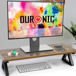 DM06-1 AO Rehausseur d'écran 62 x 30 cm Support pour moniteur Rehausse de 13,5 cm Espace ergonomique Rangement Duronic