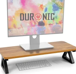 DM06-1 AW Rehausseur d'écran 62 x 30 cm Support pour moniteur Rehausse de 13,5 cm Espace ergonomique Rangement Duronic