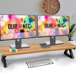 DM06-2 AW Rehausseur d'écran 82 x 30 cm Support pour moniteur Rehausse de 13,5 cm Espace ergonomique Rangement Duronic