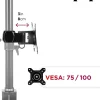 DM35 HEAD Tête VESA 75 100 pour bras de moniteur Permet d'ajouter un écran ou accessoire supplémentaire Duronic