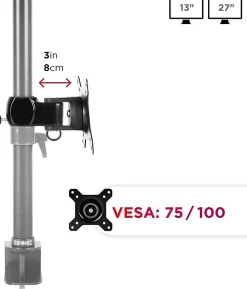 DM35 HEAD Tête VESA 75 100 pour bras de moniteur Permet d'ajouter un écran ou accessoire supplémentaire Duronic