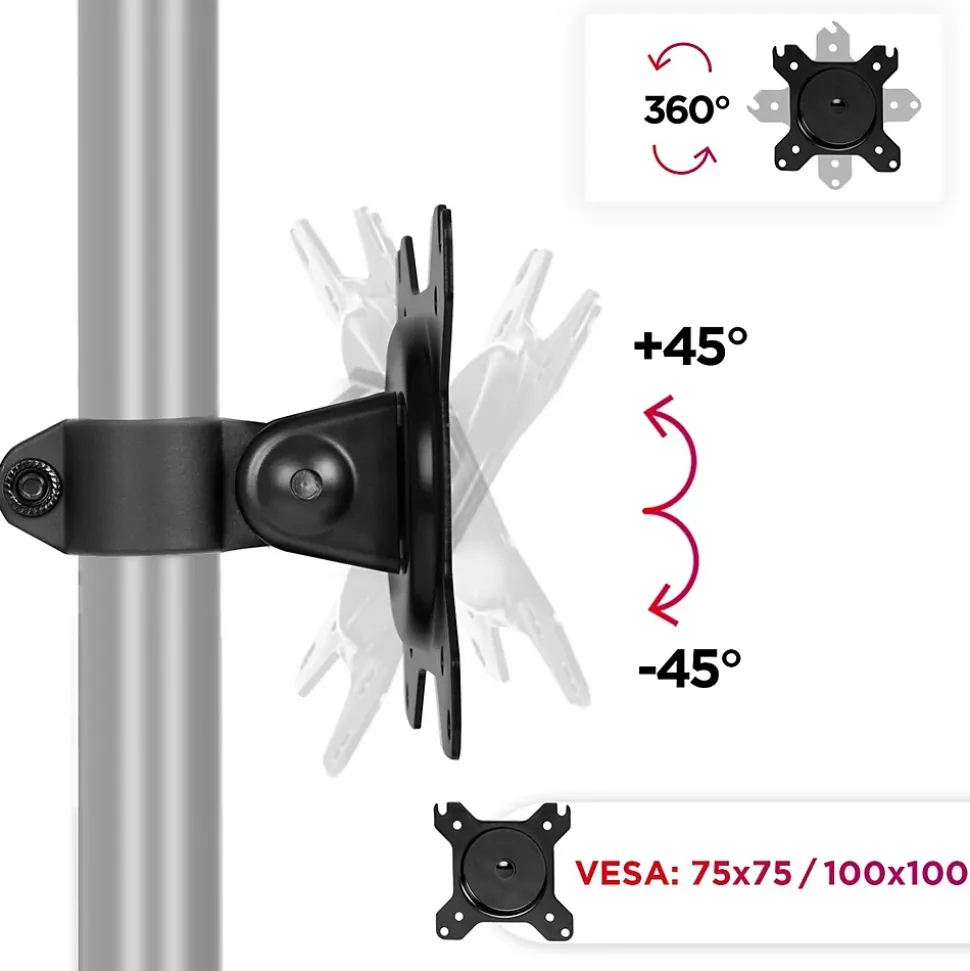 DM15-25 HEAD Tête VESA 75 100 pour bras de moniteur Permet d'ajouter un écran ou accessoire supplémentaire Duronic