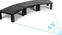 DM056 Rehausseur pour 3 moniteurs 40 x 28 cm Support d'écrans Hauteur réglable de 7 à 14,5 cm Charge max 10 kg Duronic