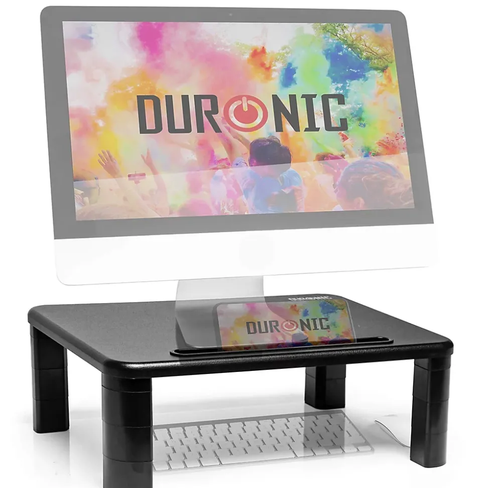 DM055 Rehausseur pour moniteur 40 x 28 cm Support d'écran Charge max 10 kg Hauteur ajustable de 4 à 16 cm Duronic