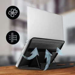 DM074 Rehausseur pour moniteur 28 x 33 cm Support d'écran Charge max 10 kg Hauteur ajustable avec 9 positions Duronic