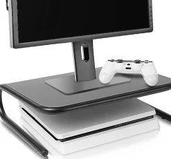 DM071 Rehausseur pour moniteur 24 x 35 cm Support d'écran Charge max 10 kg Hauteur 11 cm Espace de travail organisé Duronic