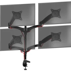 DM554 Support 4 écrans PC à pince pour bureau Bras de moniteur Rotatif Inclinable Pivotant Compatible VESA 75 100 Duronic