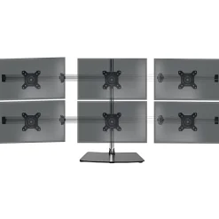 DM756 Support 6 écrans PC sur socle pour bureau Bras de moniteurs Rotatif Inclinable Pivotant Compatible VESA 75 100 Duronic