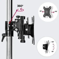 DM753 Support 3 écrans PC sur socle pour bureau Bras de moniteurs Rotatif Inclinable Pivotant Compatible VESA 75 100 Duronic