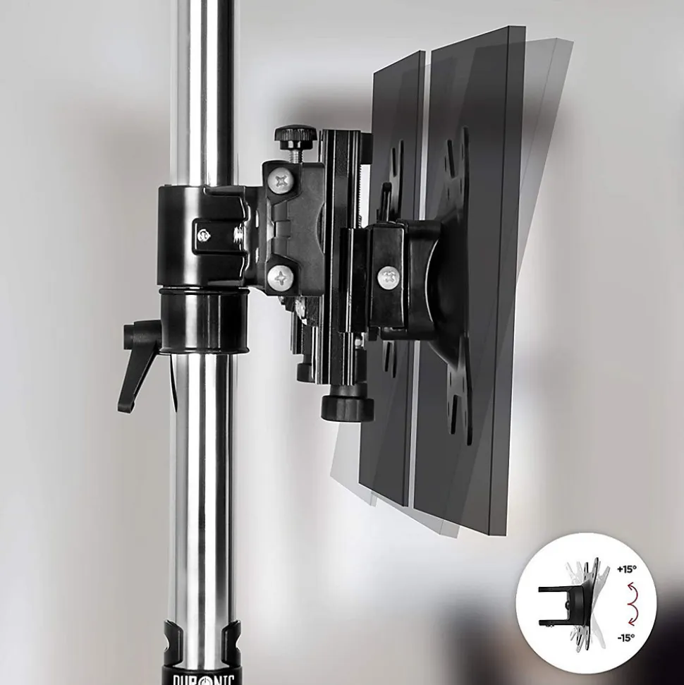 DM754 Support 4 écrans PC sur socle pour bureau Bras de moniteurs Rotatif Inclinable Pivotant Compatible VESA 75 100 Duronic