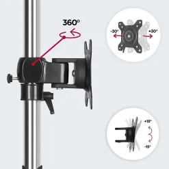 DM751 Support écran PC sur socle pour bureau Bras de moniteur Rotatif Inclinable Pivotant Compatible VESA 75 100 Duronic