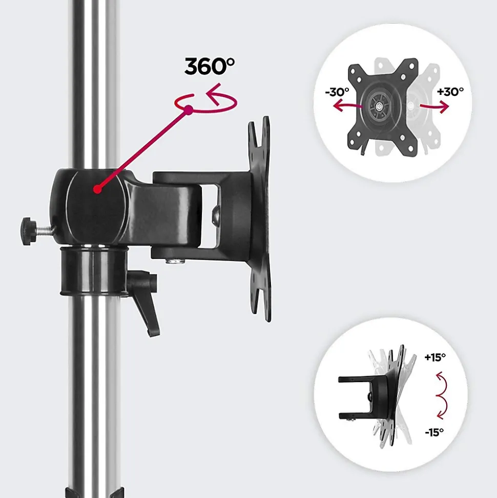 DM751 Support écran PC sur socle pour bureau Bras de moniteur Rotatif Inclinable Pivotant Compatible VESA 75 100 Duronic